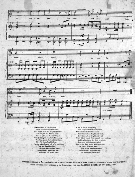 Virginia Marseillaise 3rd Page of the Music